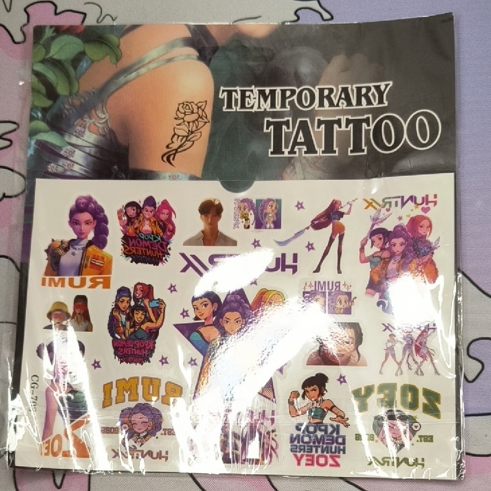 Kpop Demon Hunters Mira Rumi Temporary Tattoo Set Colorful Designs Saja Boys